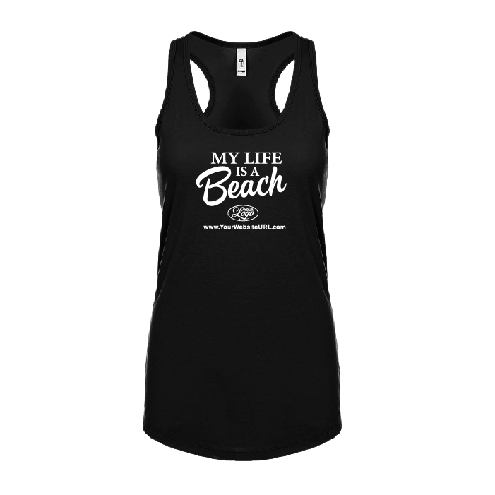 My Life is a BeachRacerback Tank (Black)