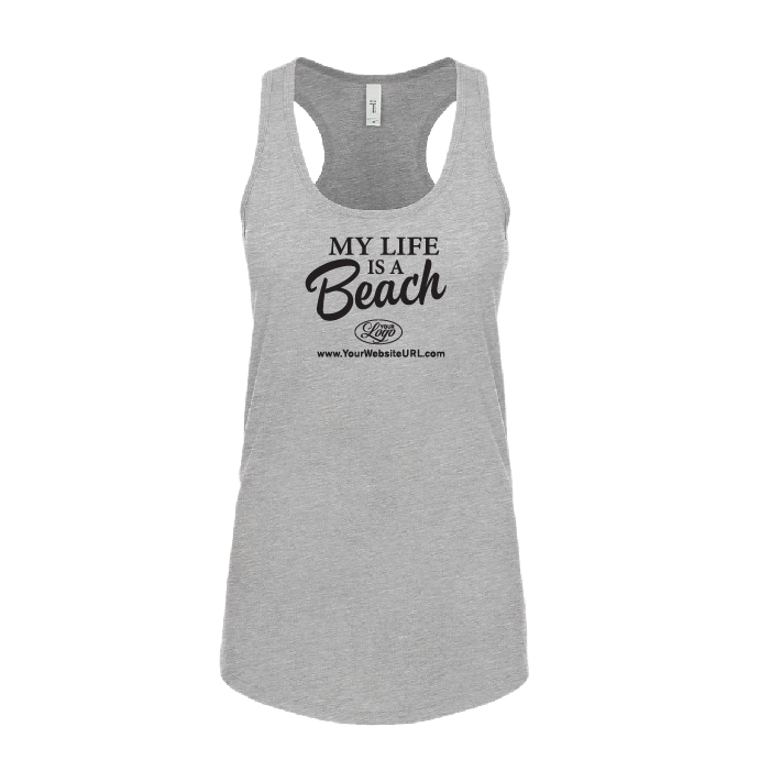 My Life is a BeachRacerback Tank (Heather Gray)