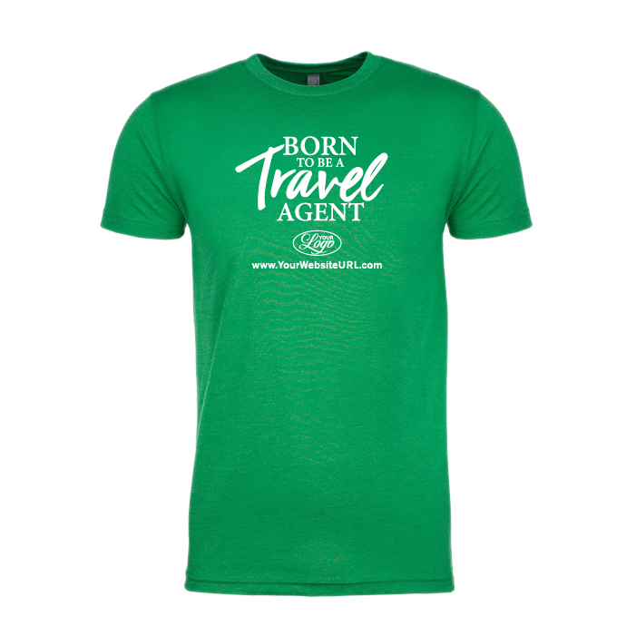 Born to Be a Travel AgentAdult T-Shirt (Kelly Green)