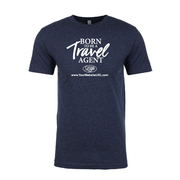 Born to Be a Travel AgentAdult T-Shirt (Midnight Navy)