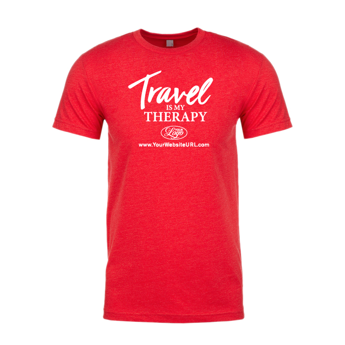 Travel Is My TherapyAdult T-Shirt (Red)